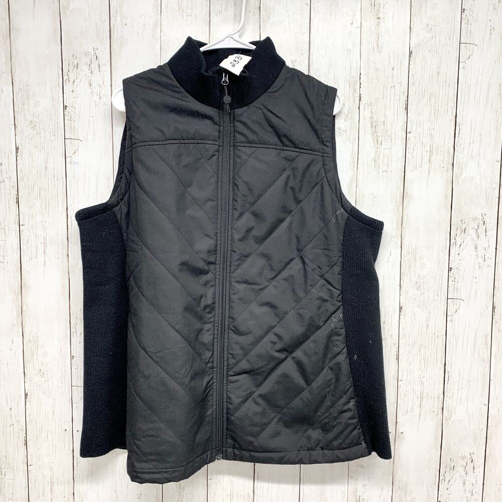 Full Beauty Sport Vest Women Sz 18/20 Black‎ Quilted Lightweight Stand Up Collar
